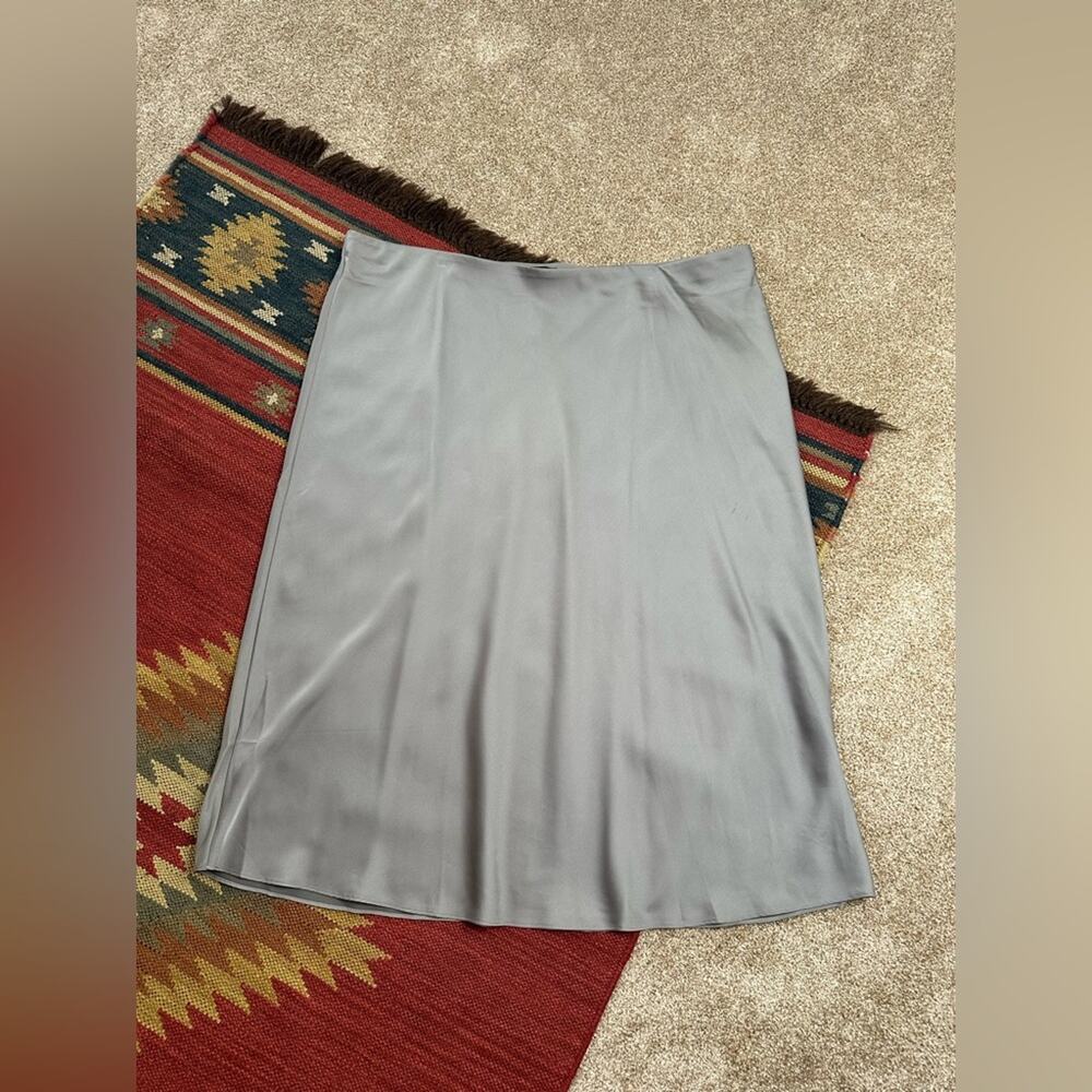 J. Crew Gray Gwyneth A-Line Knee-Length Satin Slip Skirt Size 3X